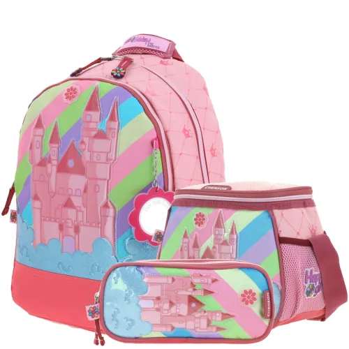 Kit Escolar Happy Girl by Chenson Mochila + Lonchera + Lapicera Infantil