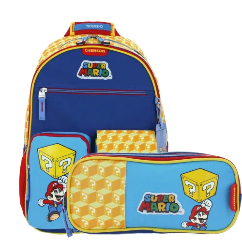 Kit Escolar Mario Bros by Chenson (Mochila + Lapicera) infantil