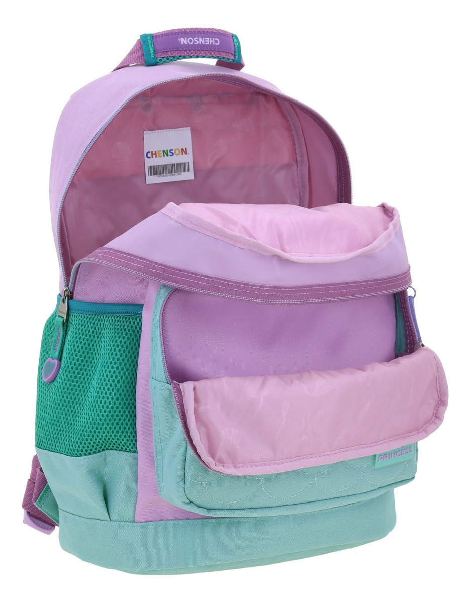 Kit Mochila Lapicera Lonchera Chenson Princesas Ariel Luriel Color Turquesa Pr70463-kc3 Escolar 4