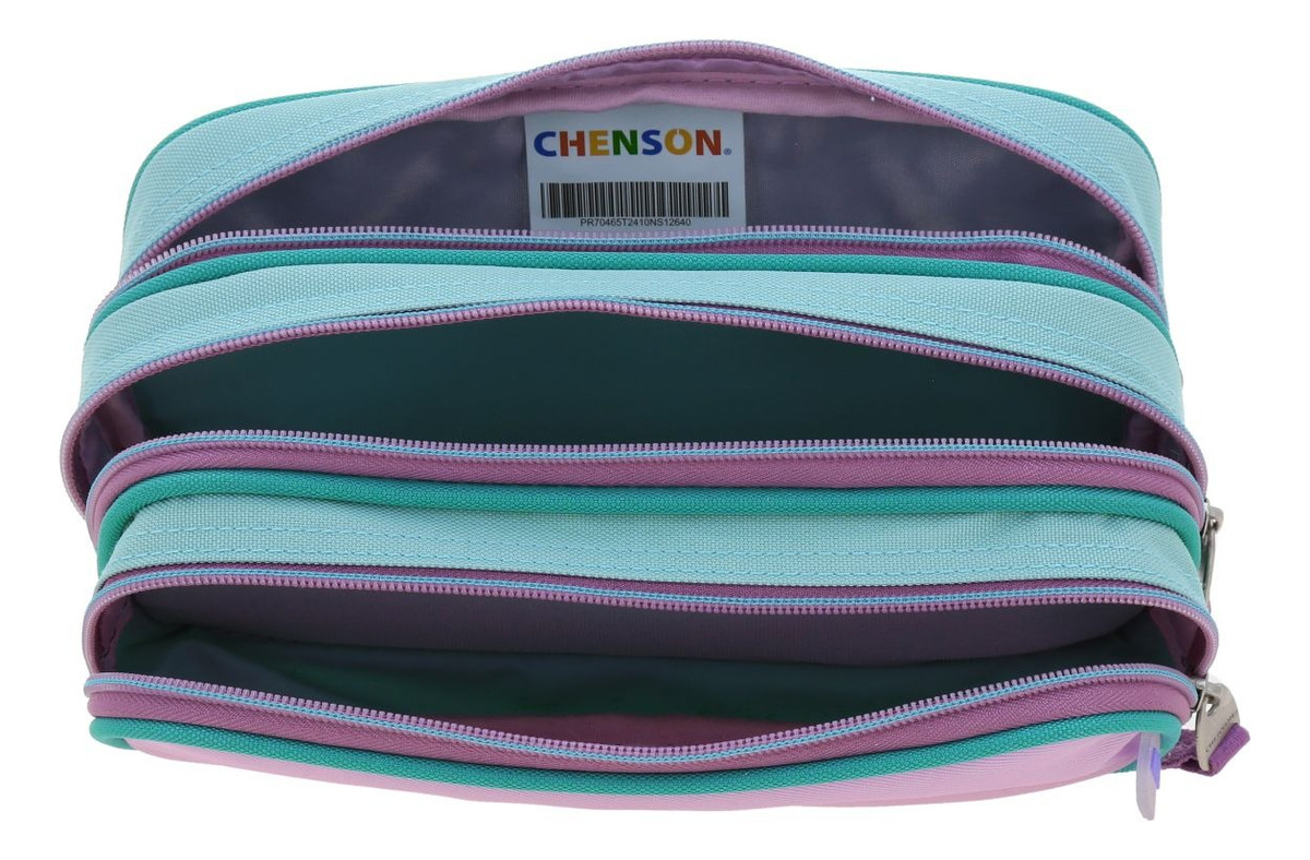 Kit Mochila Lapicera Lonchera Chenson Princesas Ariel Luriel Color Turquesa Pr70463-kc3 Escolar - vista 2
