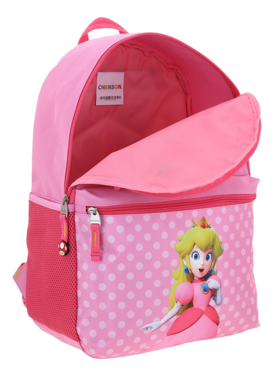 Kit Mochila Lapicera Y Lonchera Chenson Super Mario Loly Peach Rosa Y Rosa Escolar Para Niñas 4
