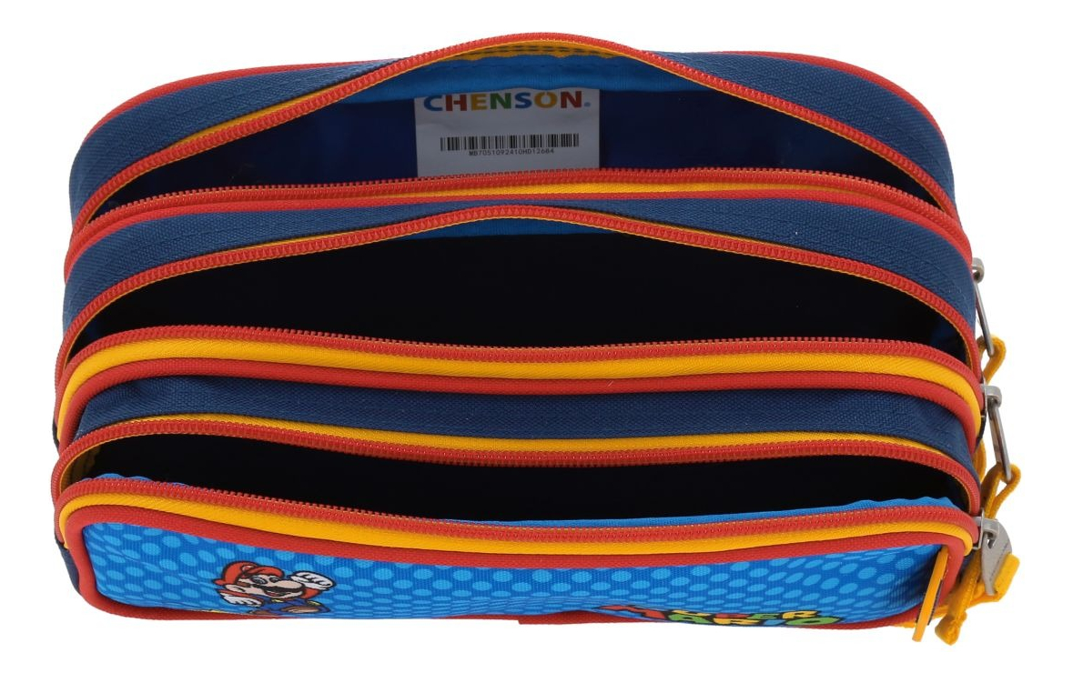 Kit Mochila Lapicera Y Lonchera Escolar Super Mario Onder Color Azul Niños - vista 2