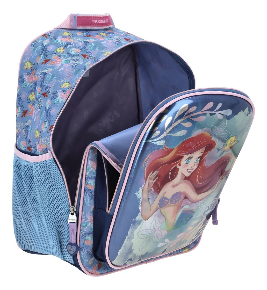 Kit Mochila Lonchera Y Lapicera Chenson Princesas Ariel Color Azul Primaria Pr70152-kc3 4