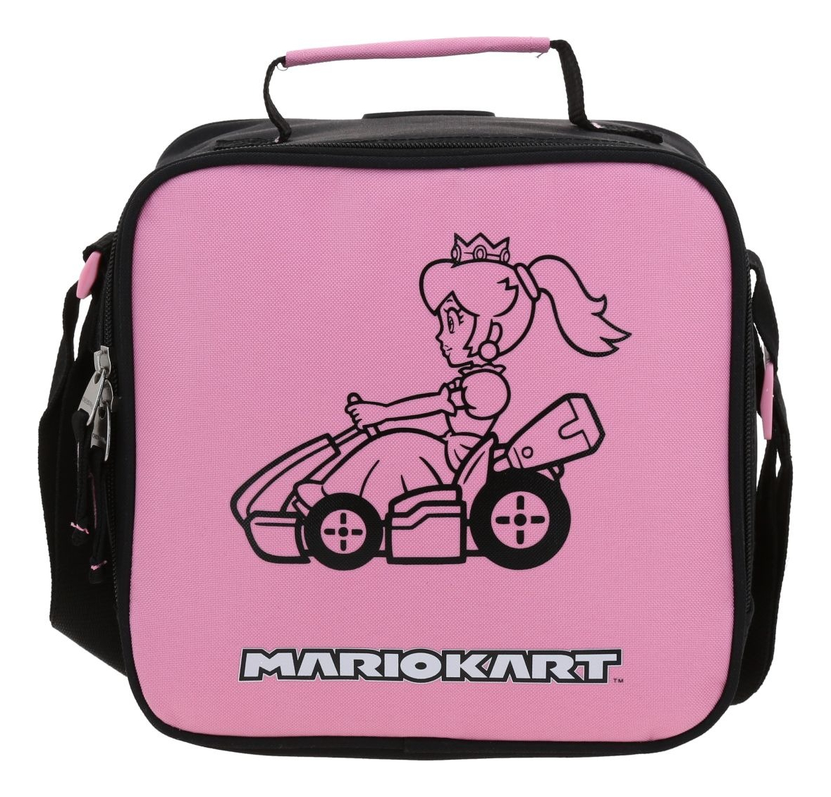 Kit Mochila Lonchera Y Lapicera Chenson Super Mario Peach Gogo Negro Y Rosa Escolar 5