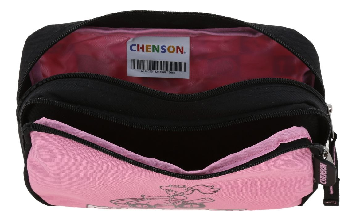 Kit Mochila Lonchera Y Lapicera Chenson Super Mario Peach Gogo Negro Y Rosa Escolar - vista 2