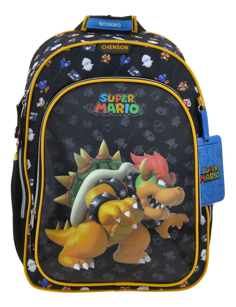 Kit Mochila Lonchera Y Lapicera Chenson Super Mario Woat Escolar Negro Mb70711-kc3 2