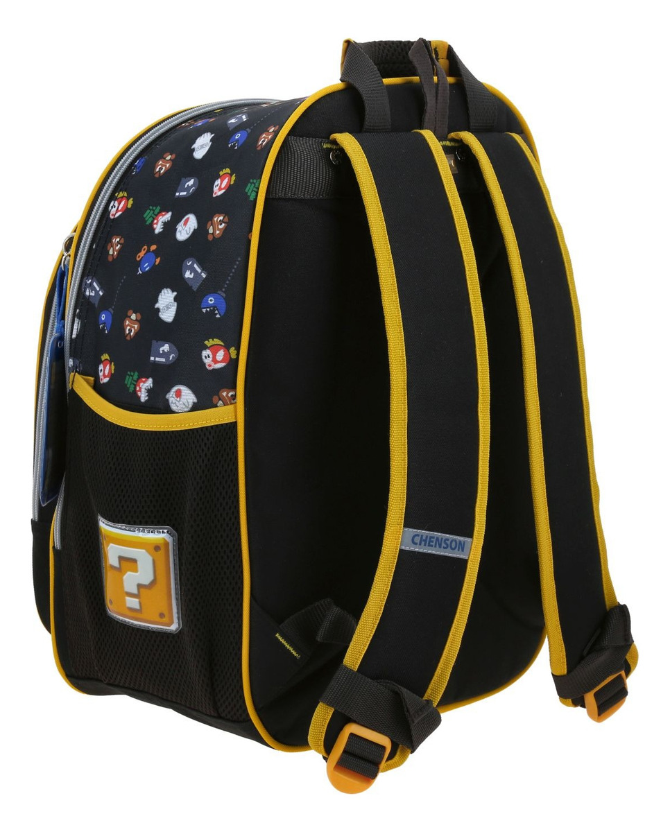 Kit Mochila Lonchera Y Lapicera Chenson Super Mario Woat Escolar Negro Mb70711-kc3 3