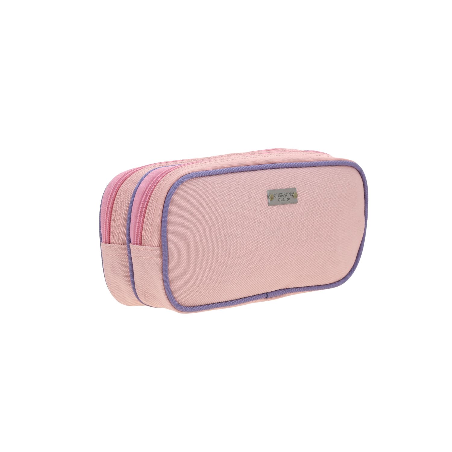 Lapicera beige Chenson Clásico con doble compartimento para estuche escolar 3