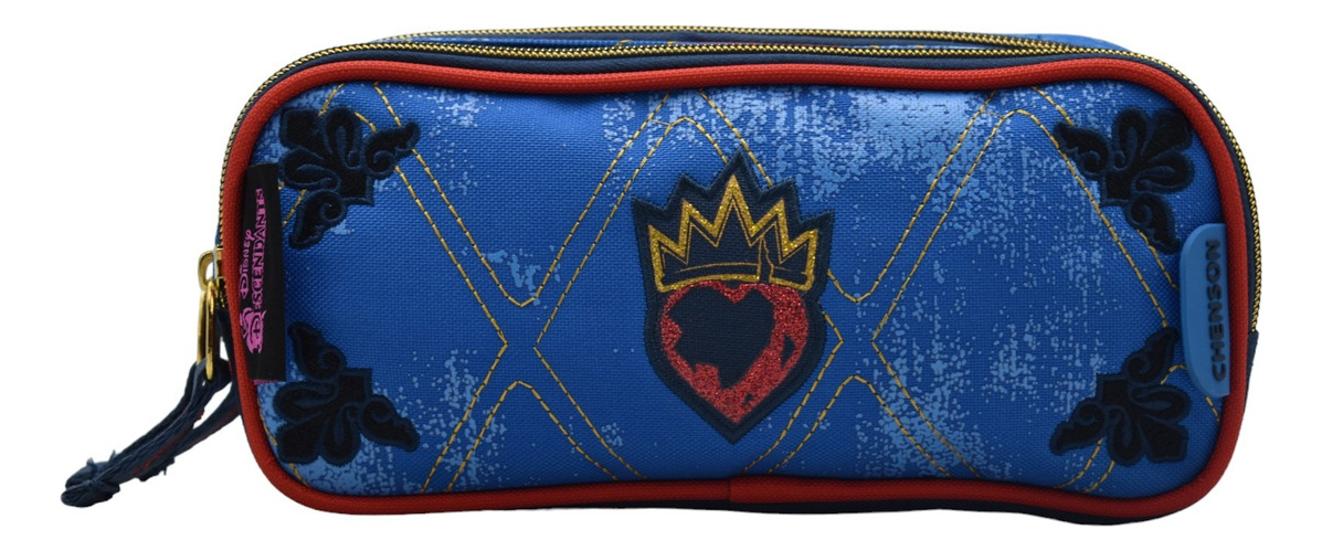 Lapicera Descendientes Corazon 3 Cierres Ds66110 Chenson Color Azul Bordado