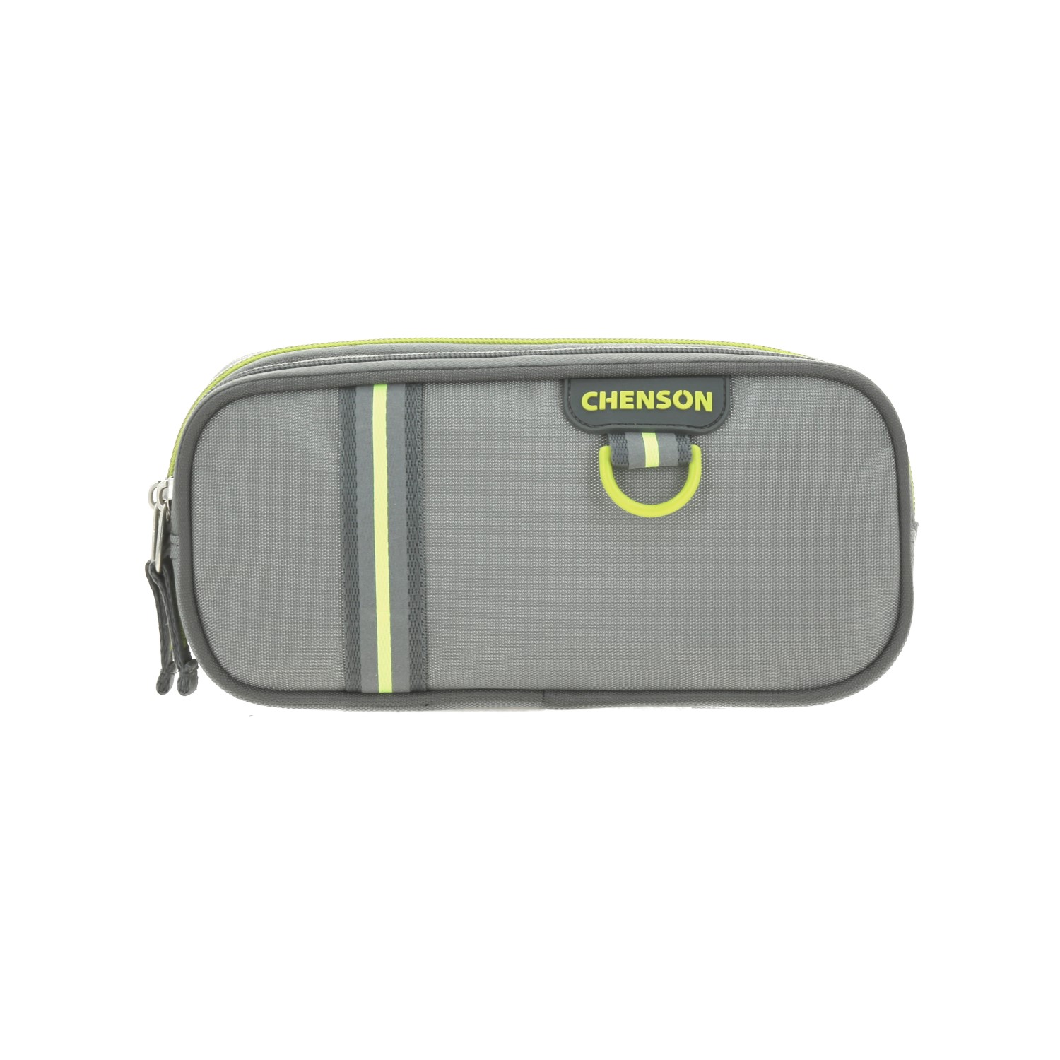 Lapicera Doble Compartimento Chenson Clásico Gris – Estuche Escolar Ideal