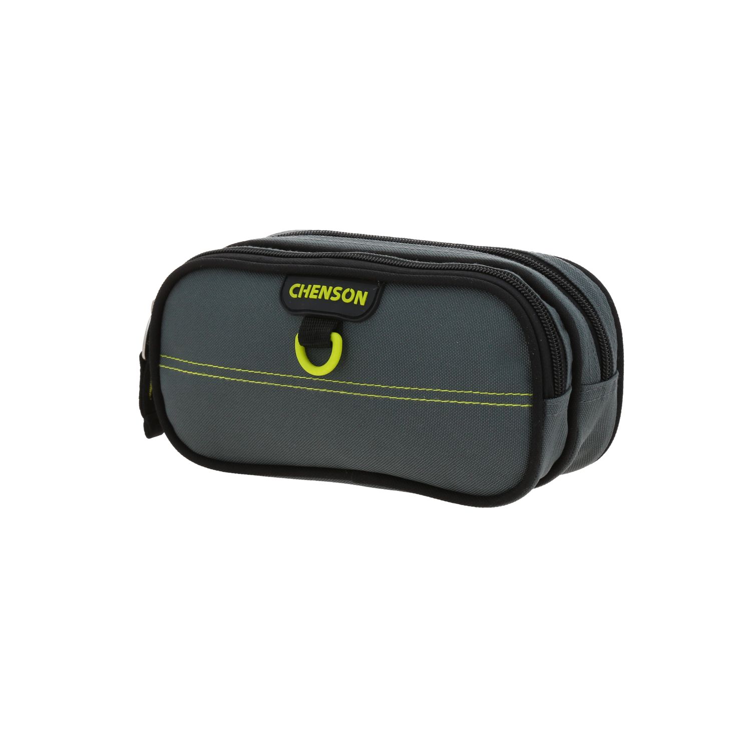 Lapicera escolar Chenson Clásico gris con doble compartimento para organización 2