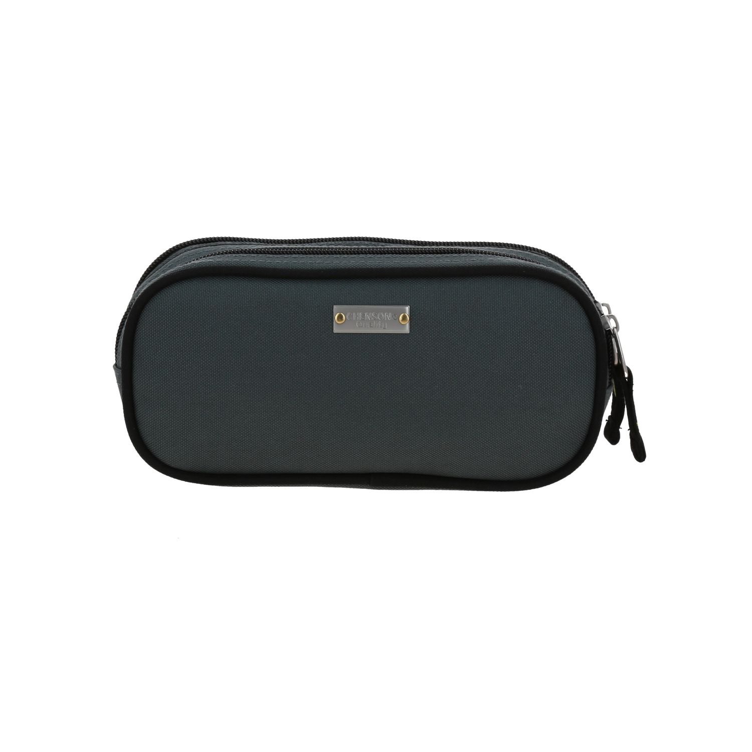 Lapicera escolar Chenson Clásico gris con doble compartimento para organización 4