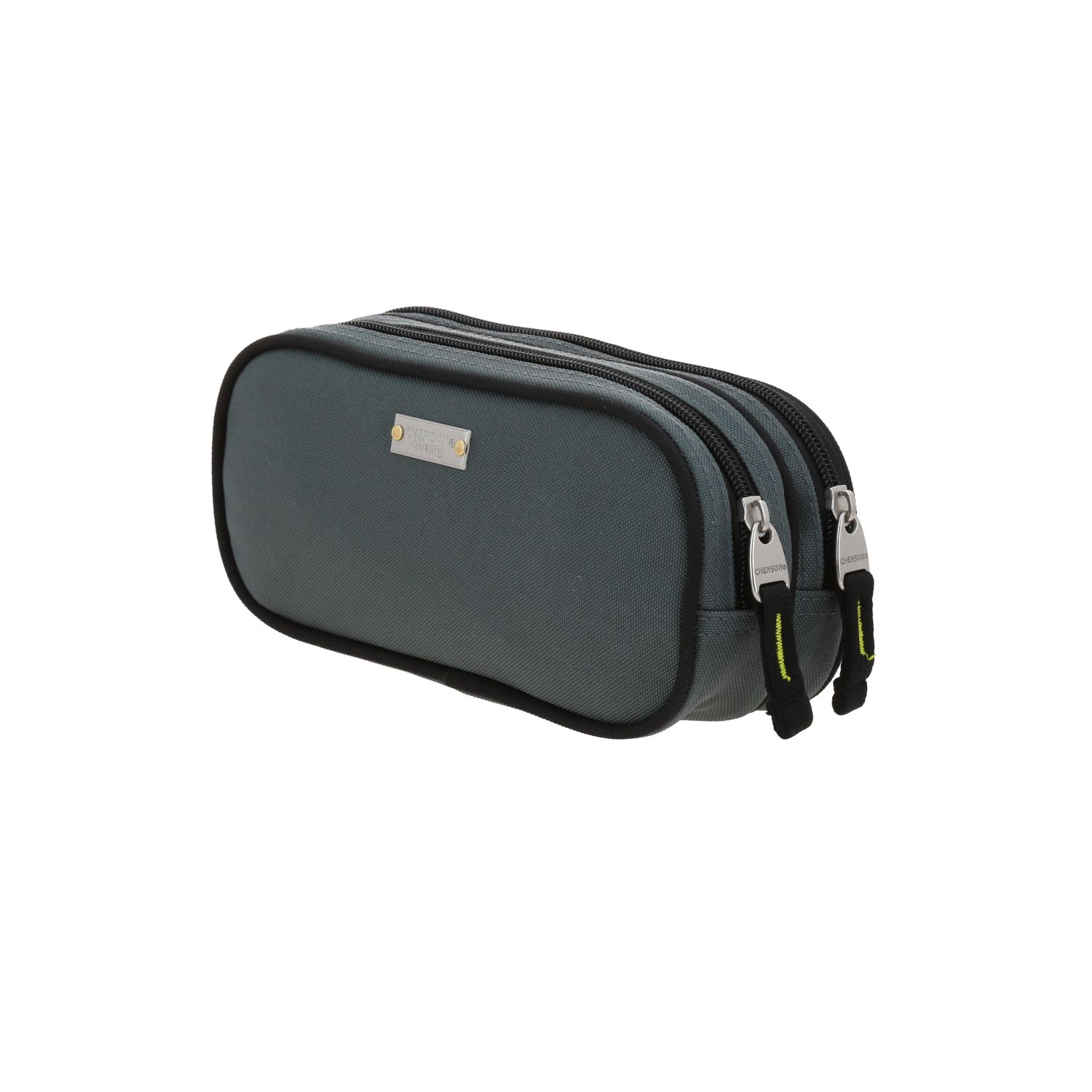 Lapicera escolar Chenson Clásico gris con doble compartimento para organización 5