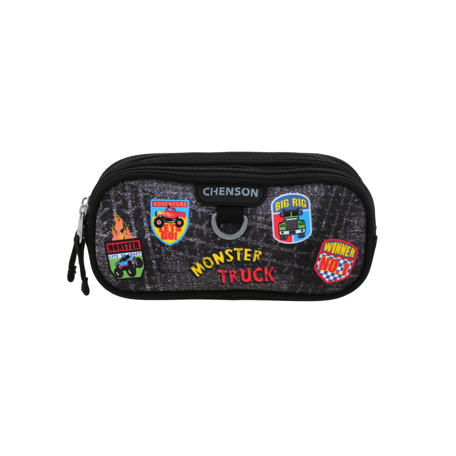 Lapicera escolar Chenson Clásico negra con doble compartimento | Estuche ideal