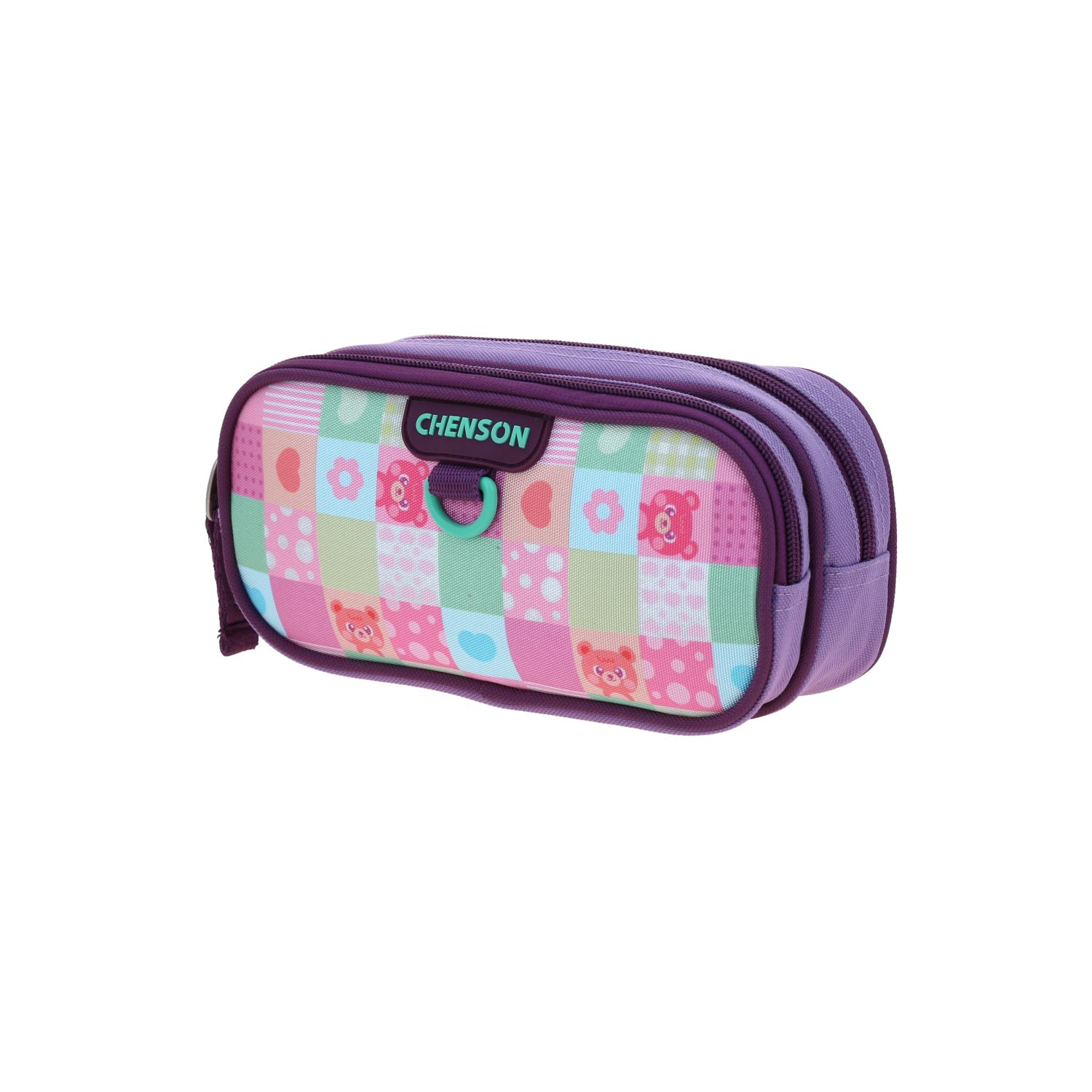 Lapicera escolar Chenson Clásico uva con doble compartimento 2