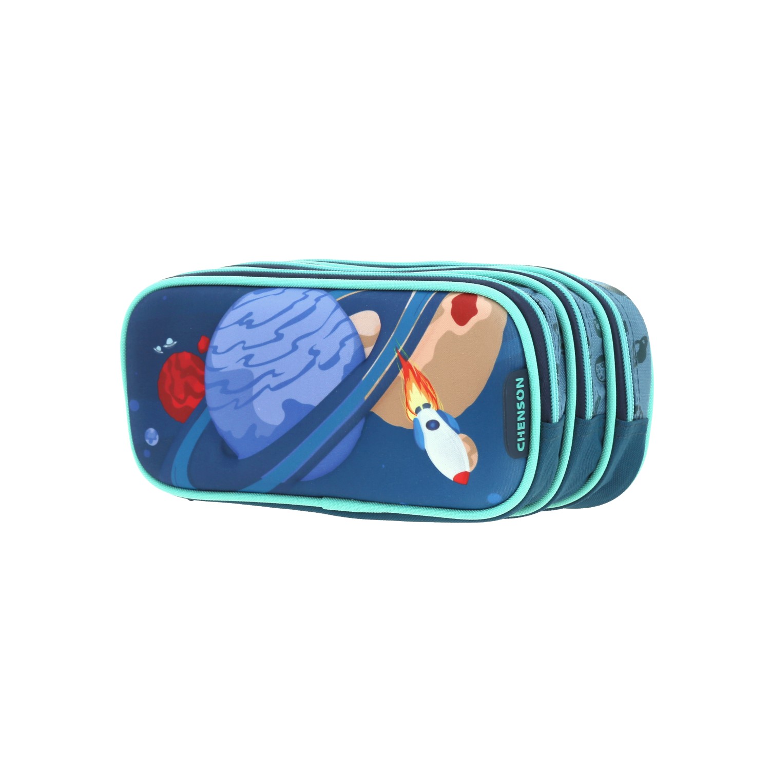 Lapicera escolar Chenson Original azul con triple compartimento 2