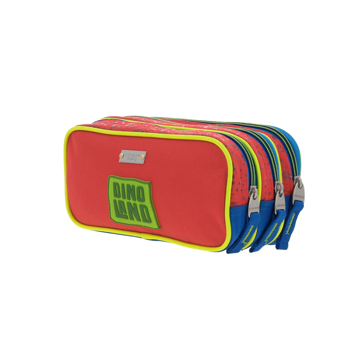 Lapicera escolar Chenson Original roja con triple compartimento y cierre 5