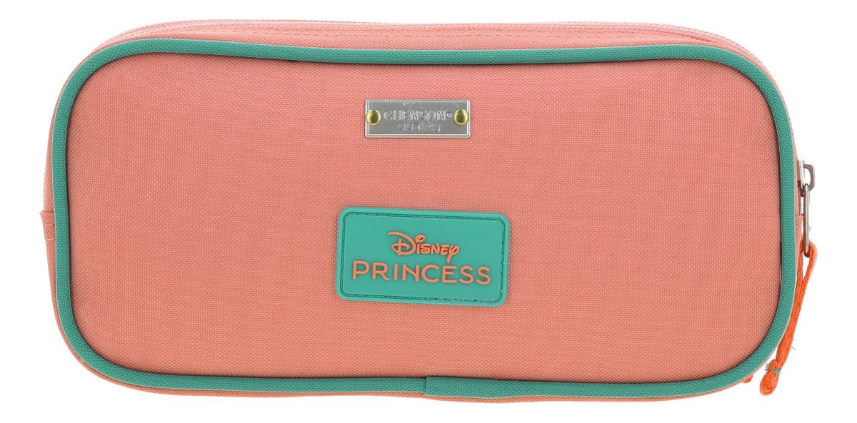 Lapicera Escolar Chenson Princesas Triunv Niñas Doble Cierre Color Coral Lisa 2