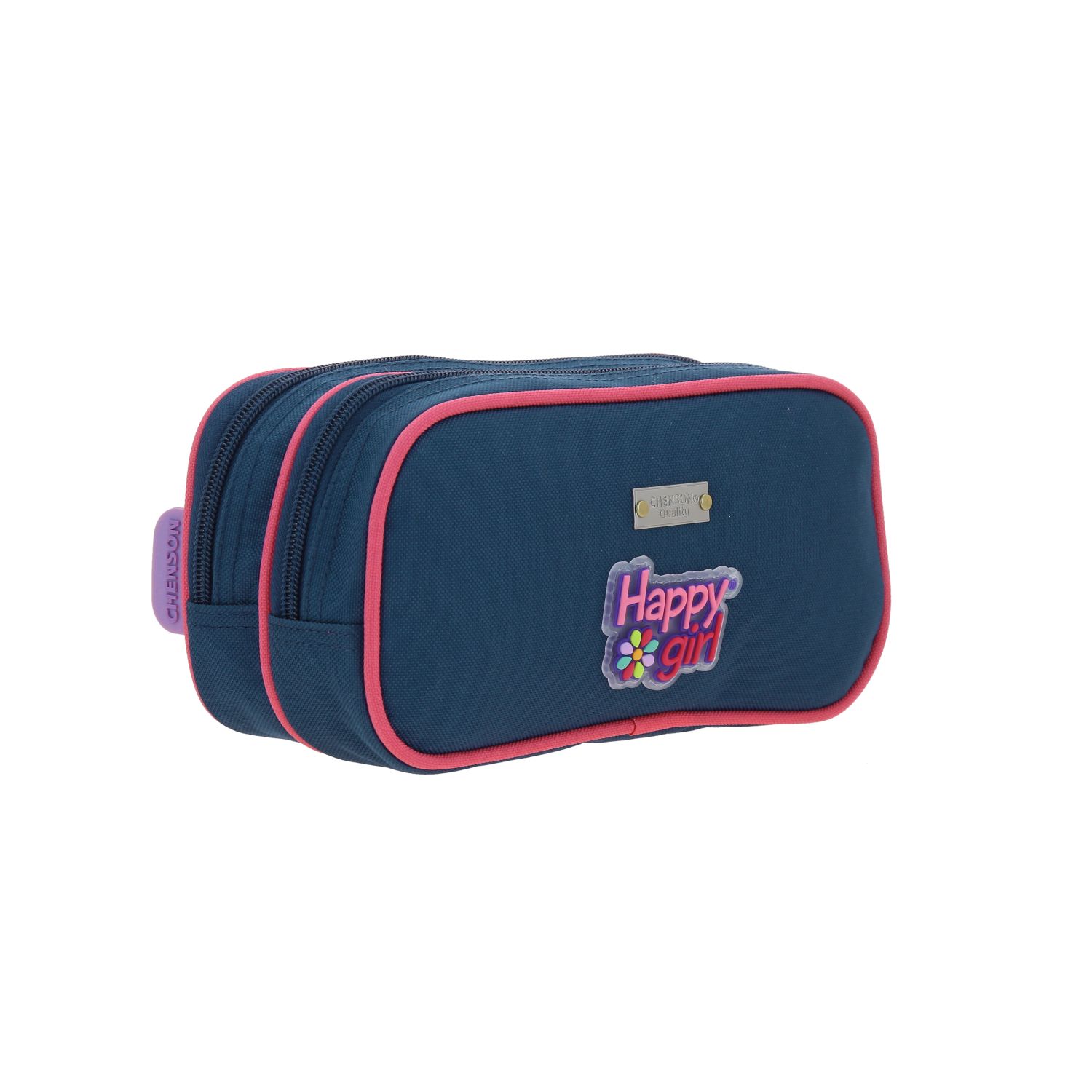 Lapicera escolar Happy Girl azul con doble compartimento para niña 3
