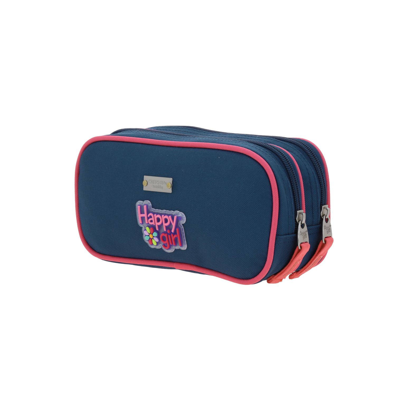 Lapicera escolar Happy Girl azul con doble compartimento para niña 5