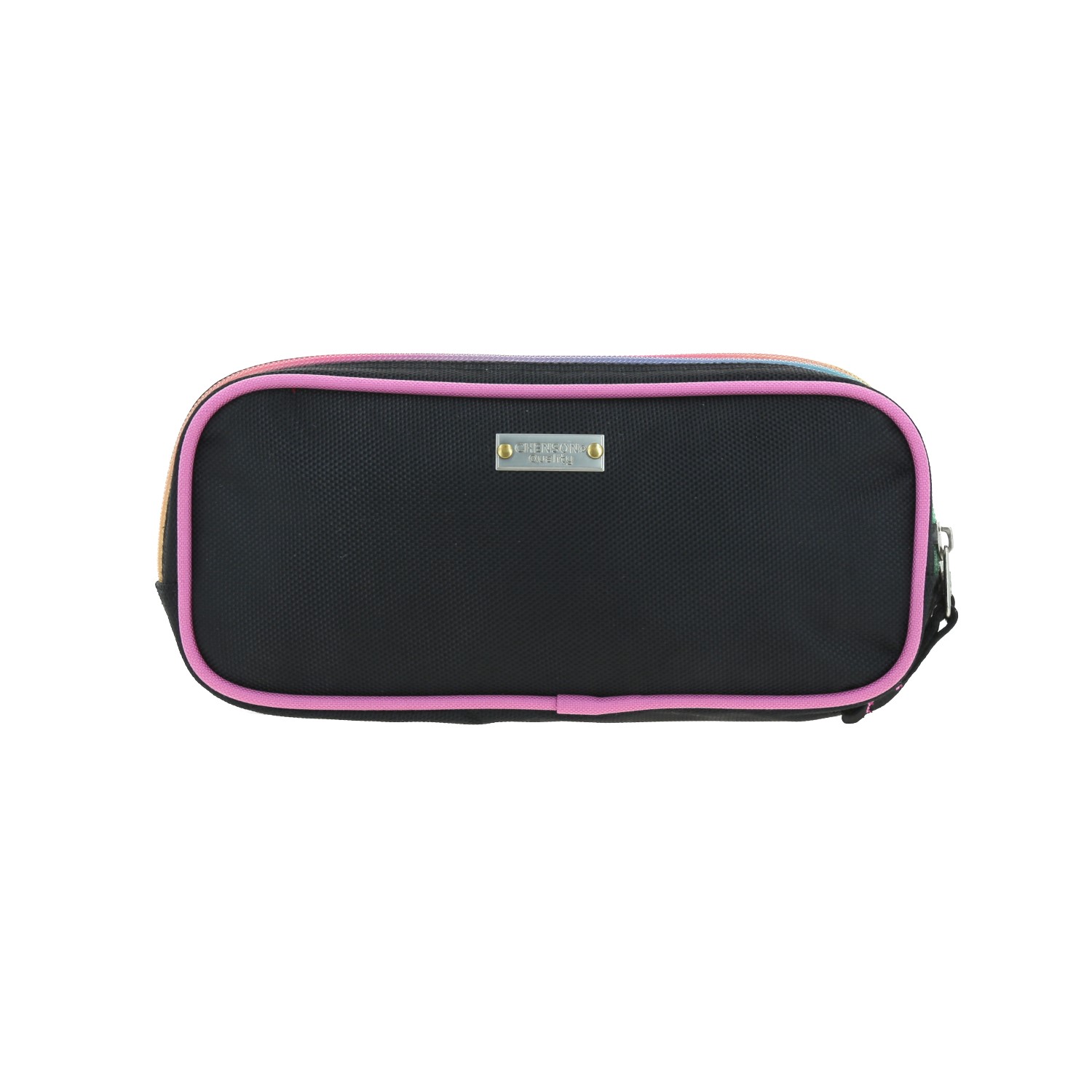 Lapicera escolar Happy Girl by Chenson negra con triple compartimento 4