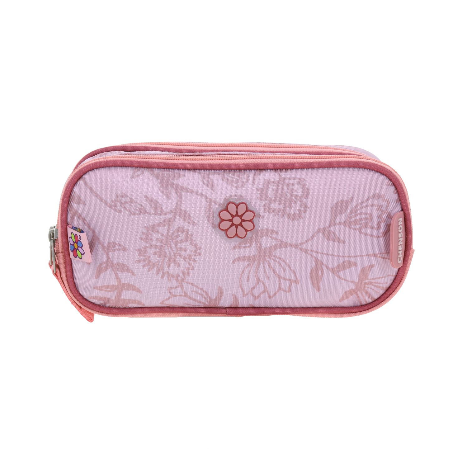 Lapicera escolar Happy Girl by Chenson rosa con doble compartimento