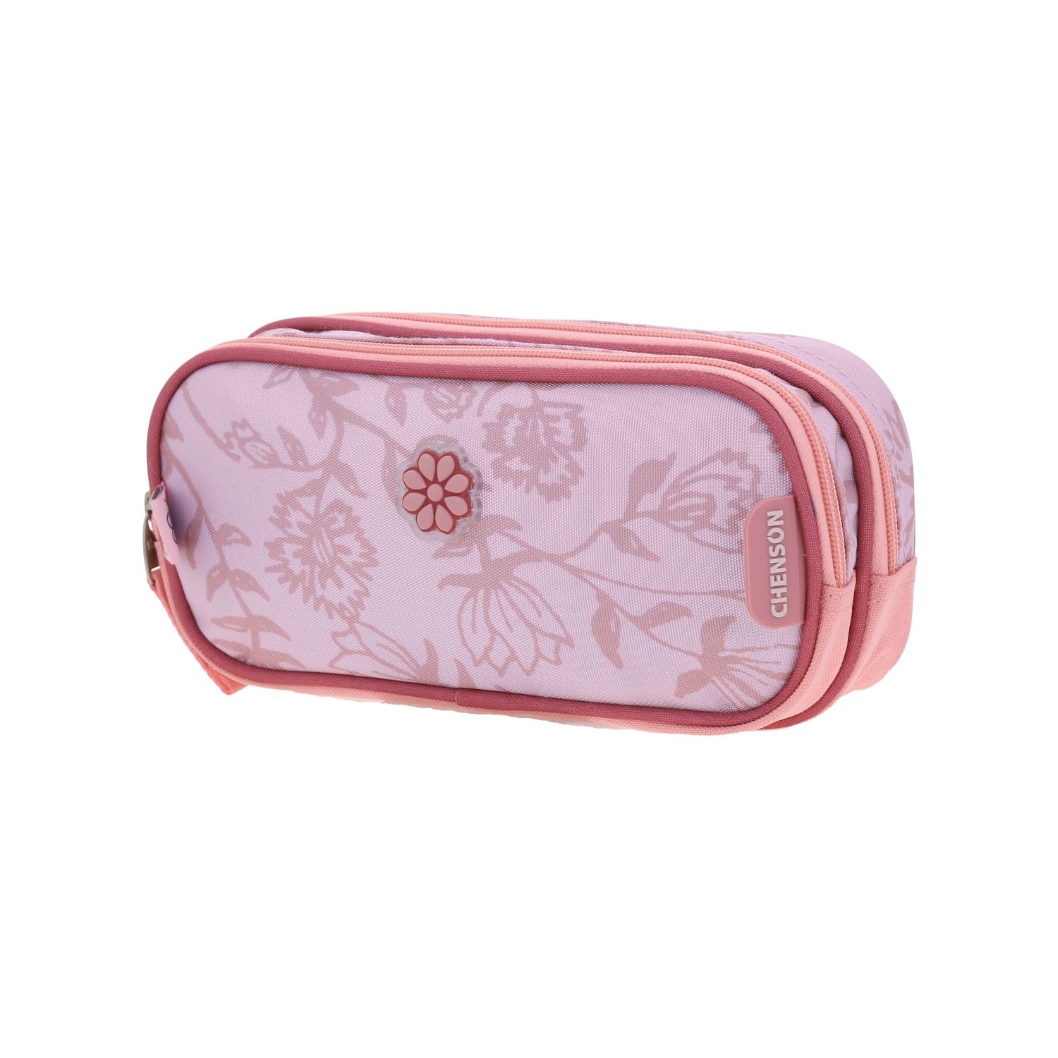 Lapicera escolar Happy Girl by Chenson rosa con doble compartimento 2