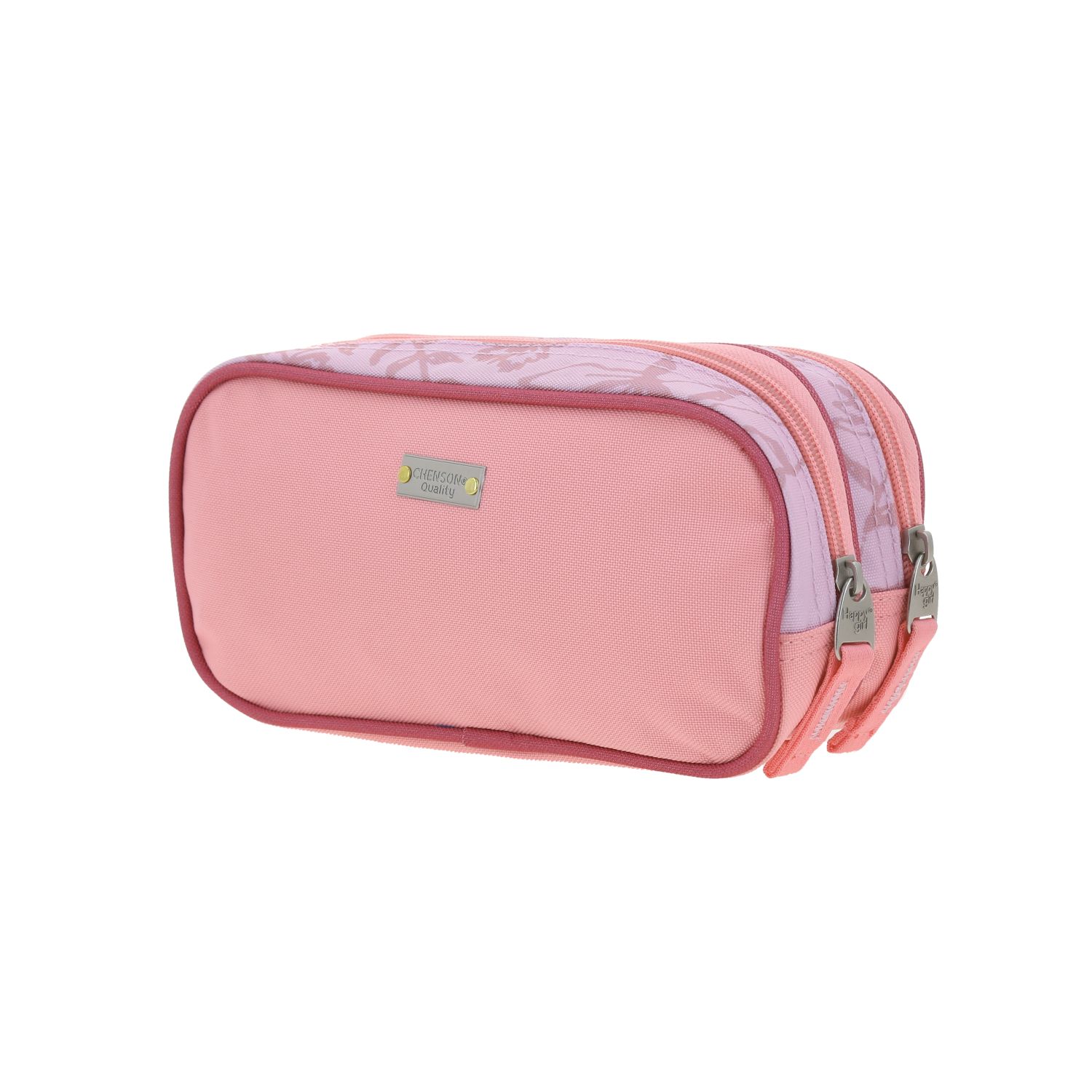 Lapicera escolar Happy Girl by Chenson rosa con doble compartimento 5