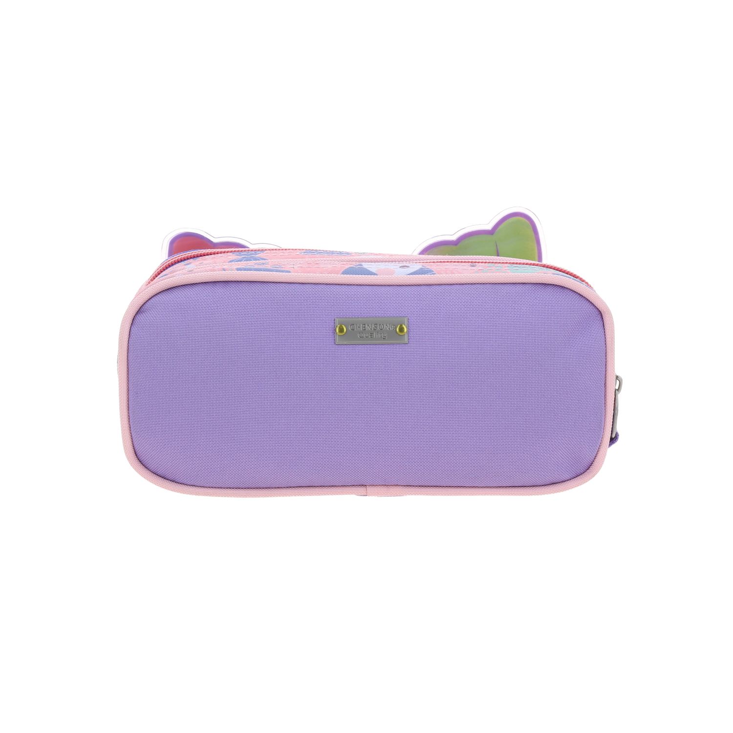 Lapicera escolar Happy Girl iridiscente con triple compartimento para niña 4