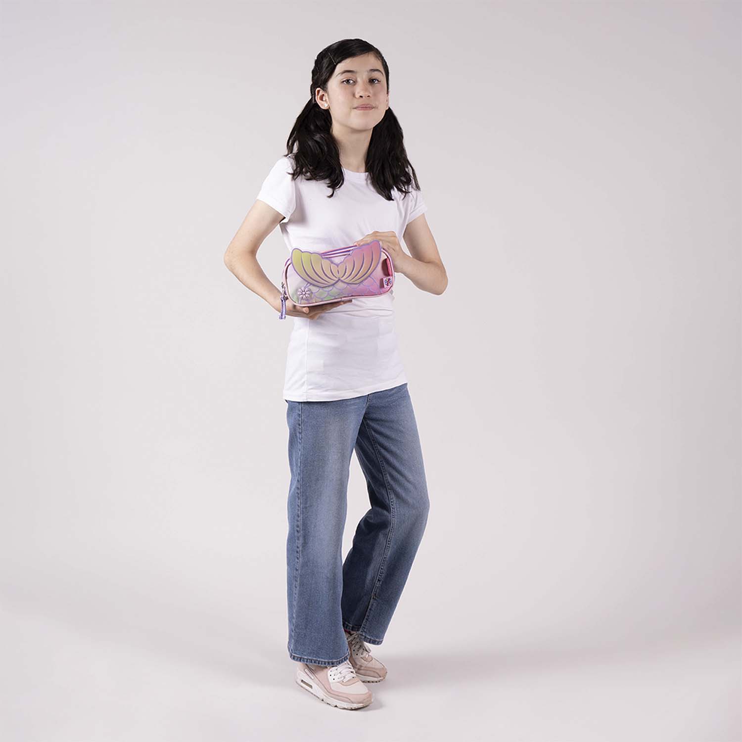 Lapicera escolar Happy Girl iridiscente con triple compartimento para niña - vista 2