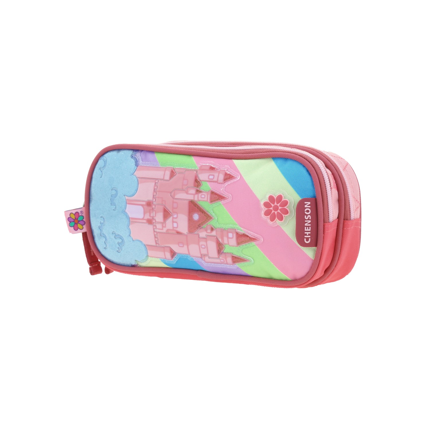 Lapicera escolar Happy Girl rosa con doble compartimento para niña 2