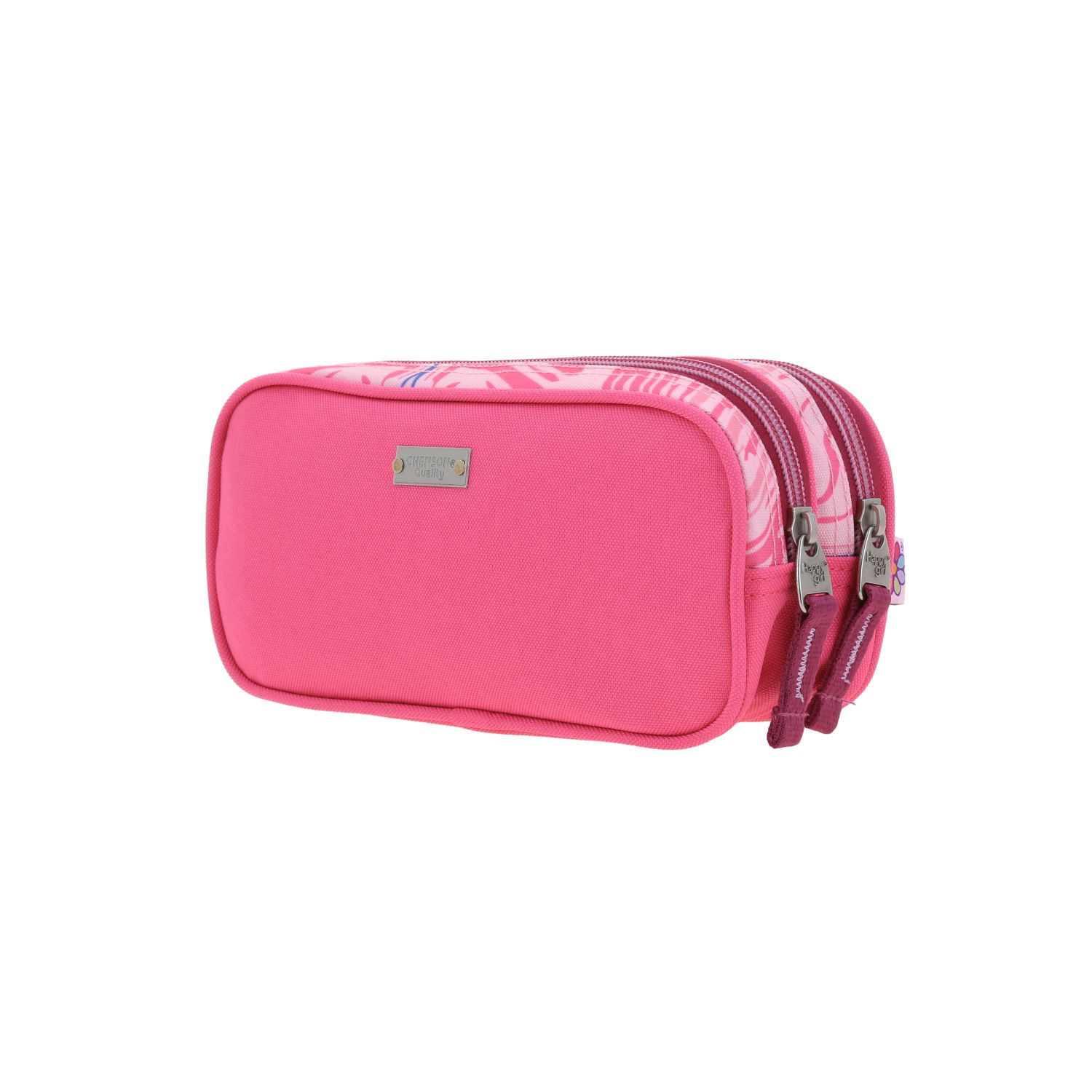 Lapicera escolar Happy Girl Rosa para niña – Estuche con doble compartimento 5
