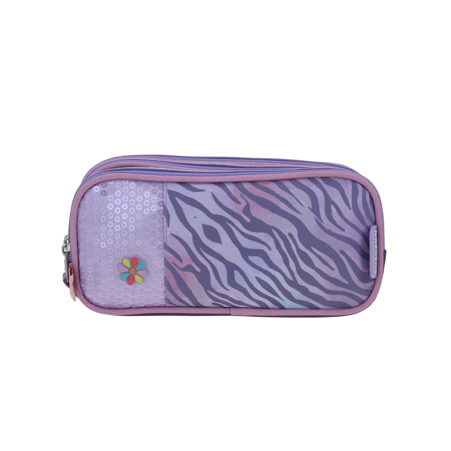 Lapicera escolar Happy Girl uva con triple compartimento – Ideal para niñas