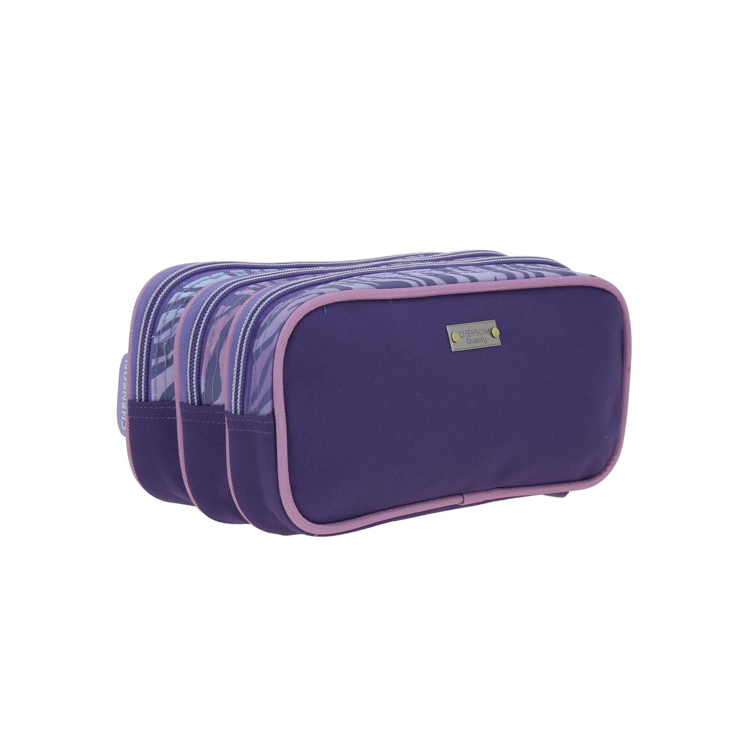 Lapicera escolar Happy Girl uva con triple compartimento – Ideal para niñas 3