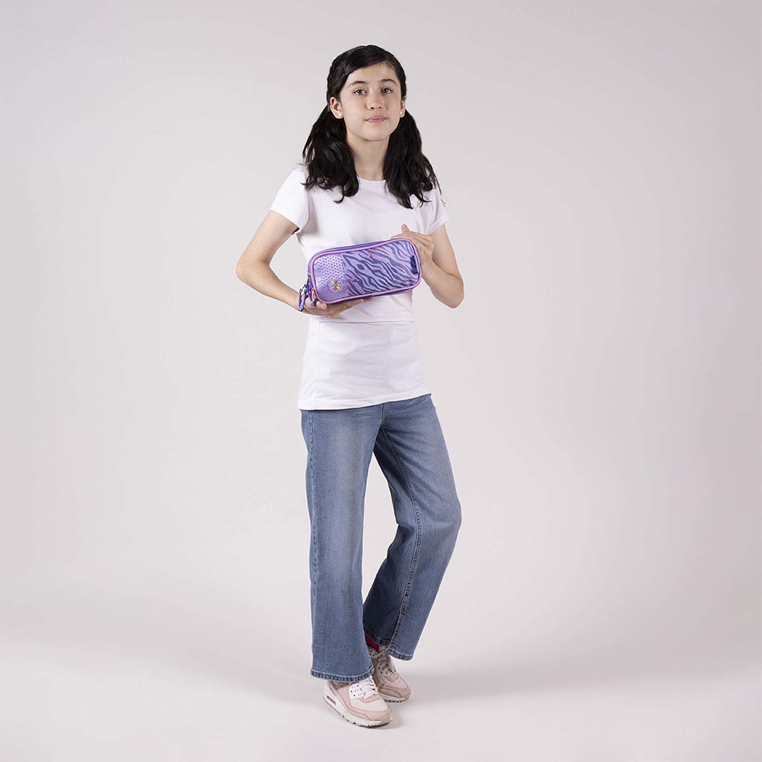 Lapicera escolar Happy Girl uva con triple compartimento – Ideal para niñas - vista 2