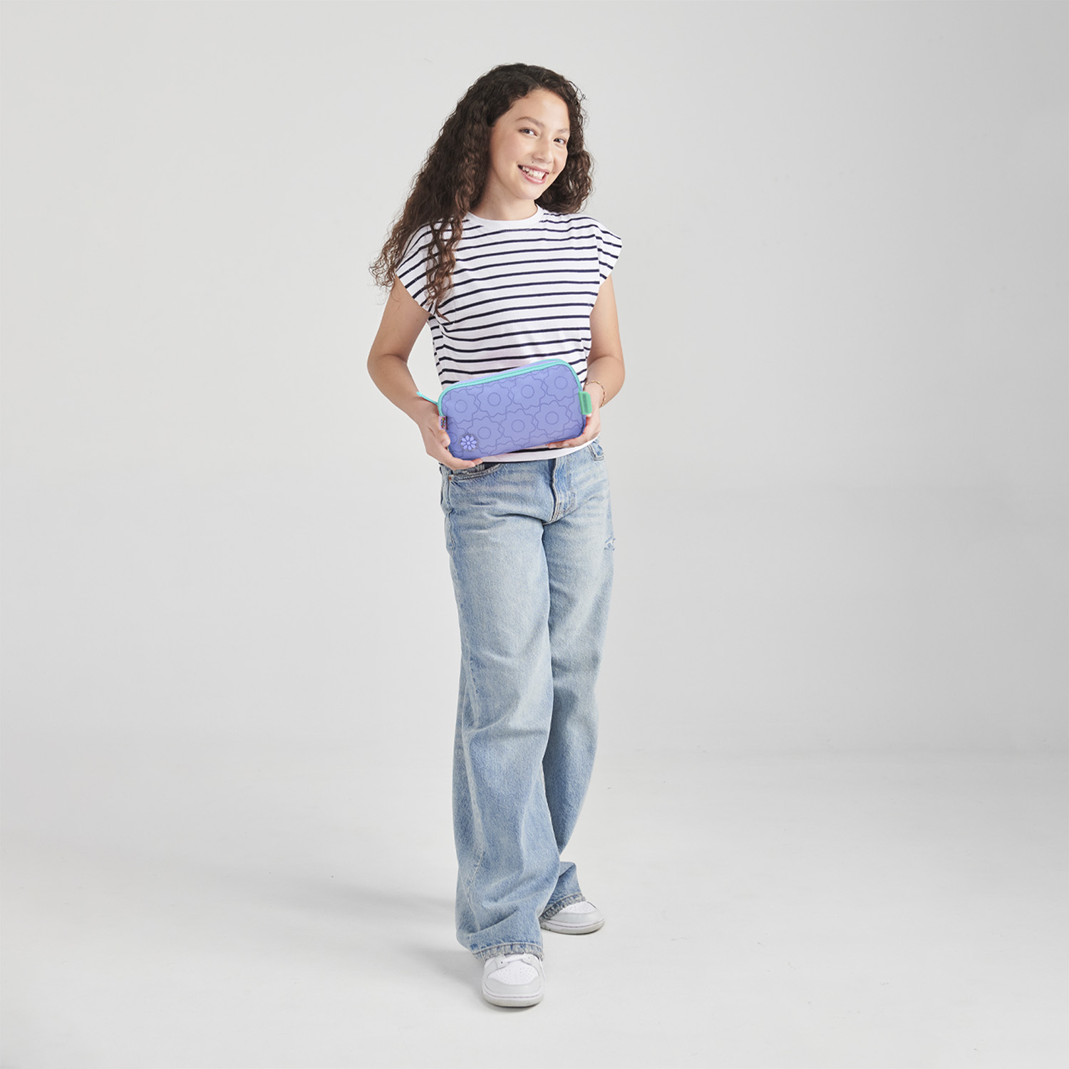 Lapicera escolar Happy Girl Violeta con doble compartimento para niña - vista 2