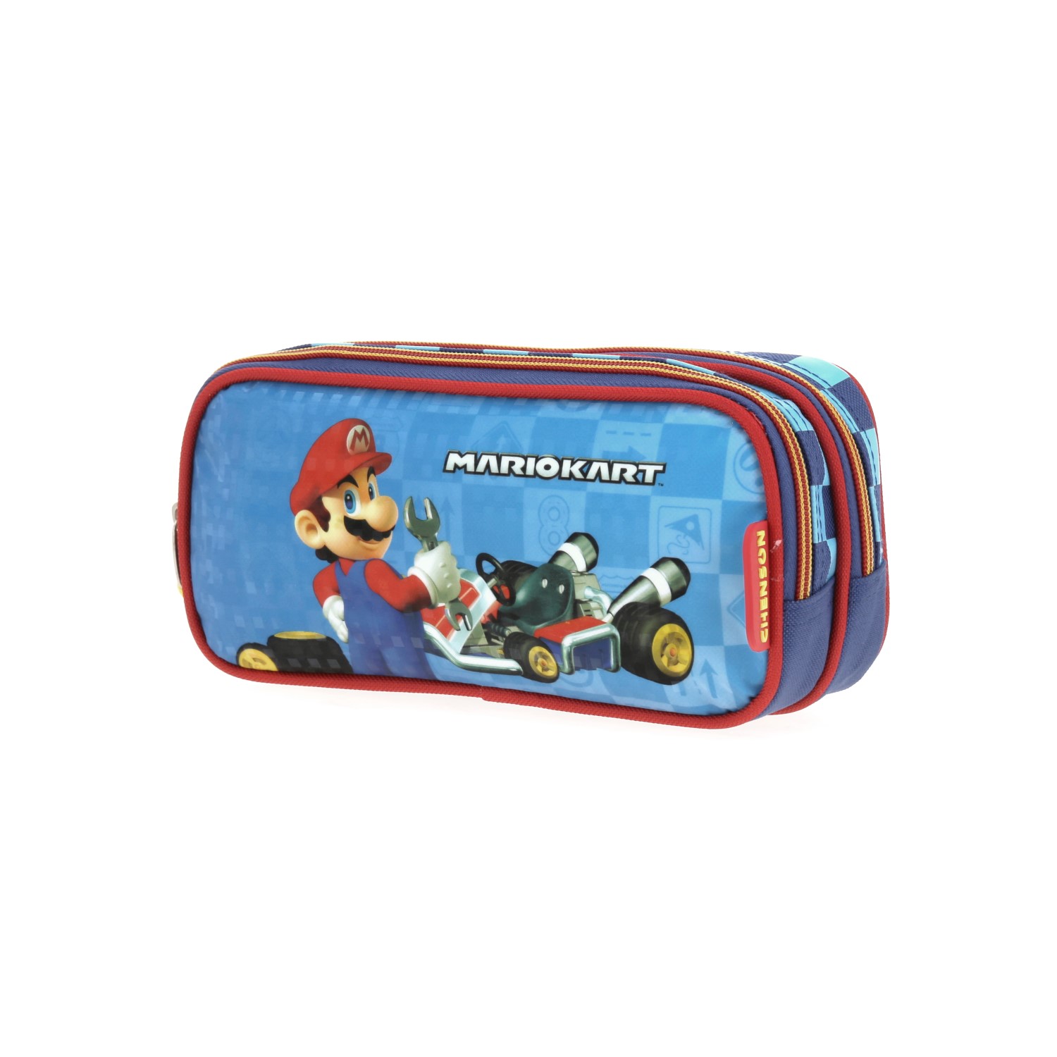 Lapicera escolar Mario Bros by Chenson azul con doble compartimento 2