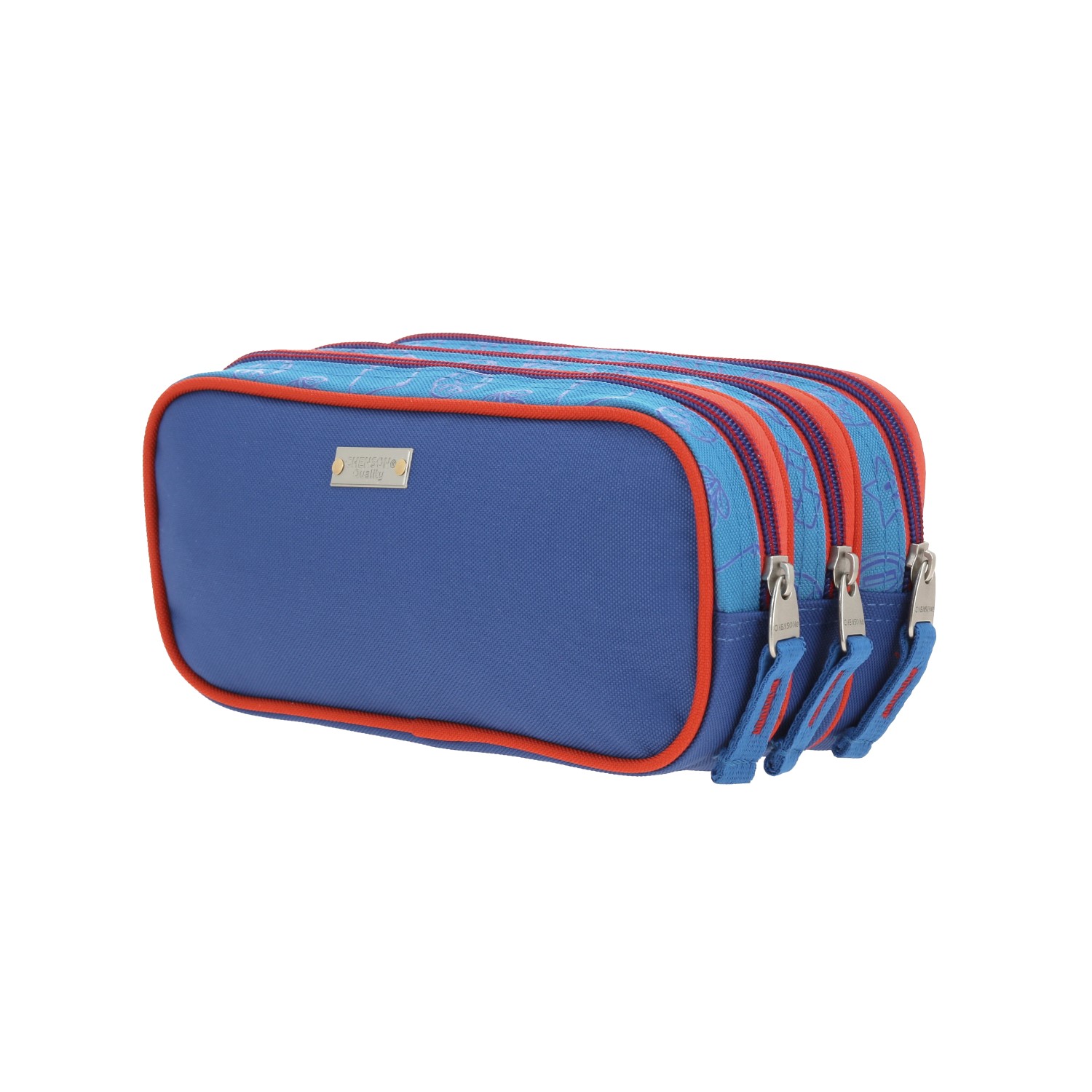 Lapicera escolar Mario Bros by Chenson azul con triple compartimento 5