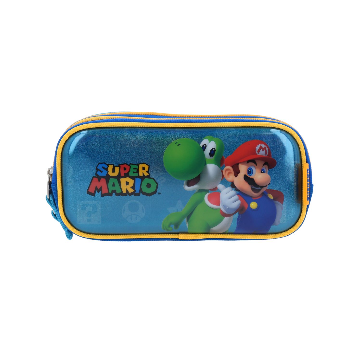 Lapicera escolar Mario Bros by Chenson azul con triple compartimiento