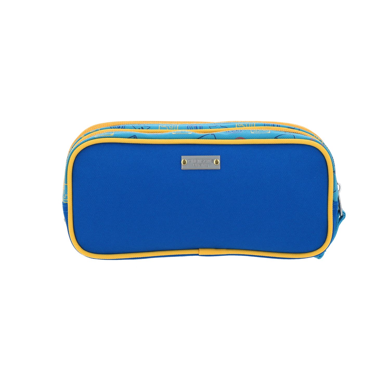 Lapicera escolar Mario Bros by Chenson azul con triple compartimiento 4