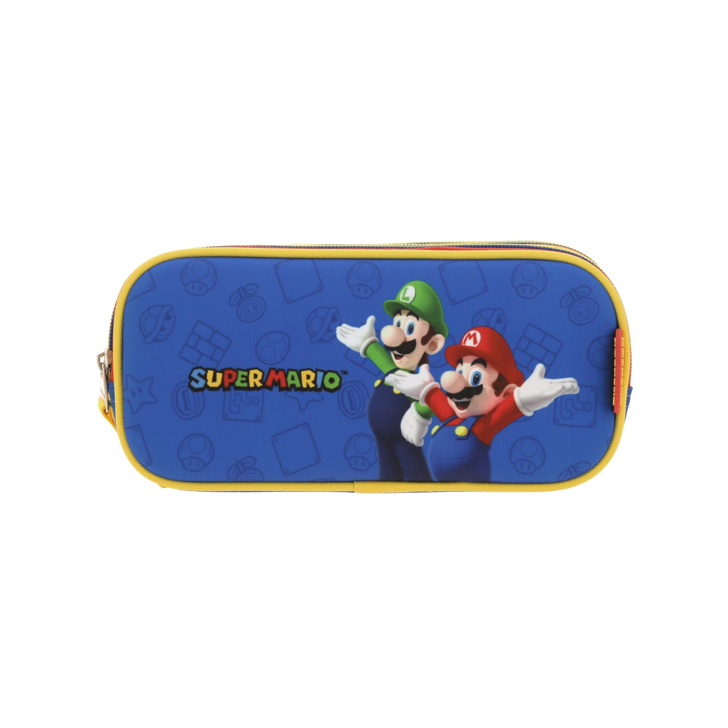 Lapicera escolar Mario Bros by Chenson color azul con triple compartimento