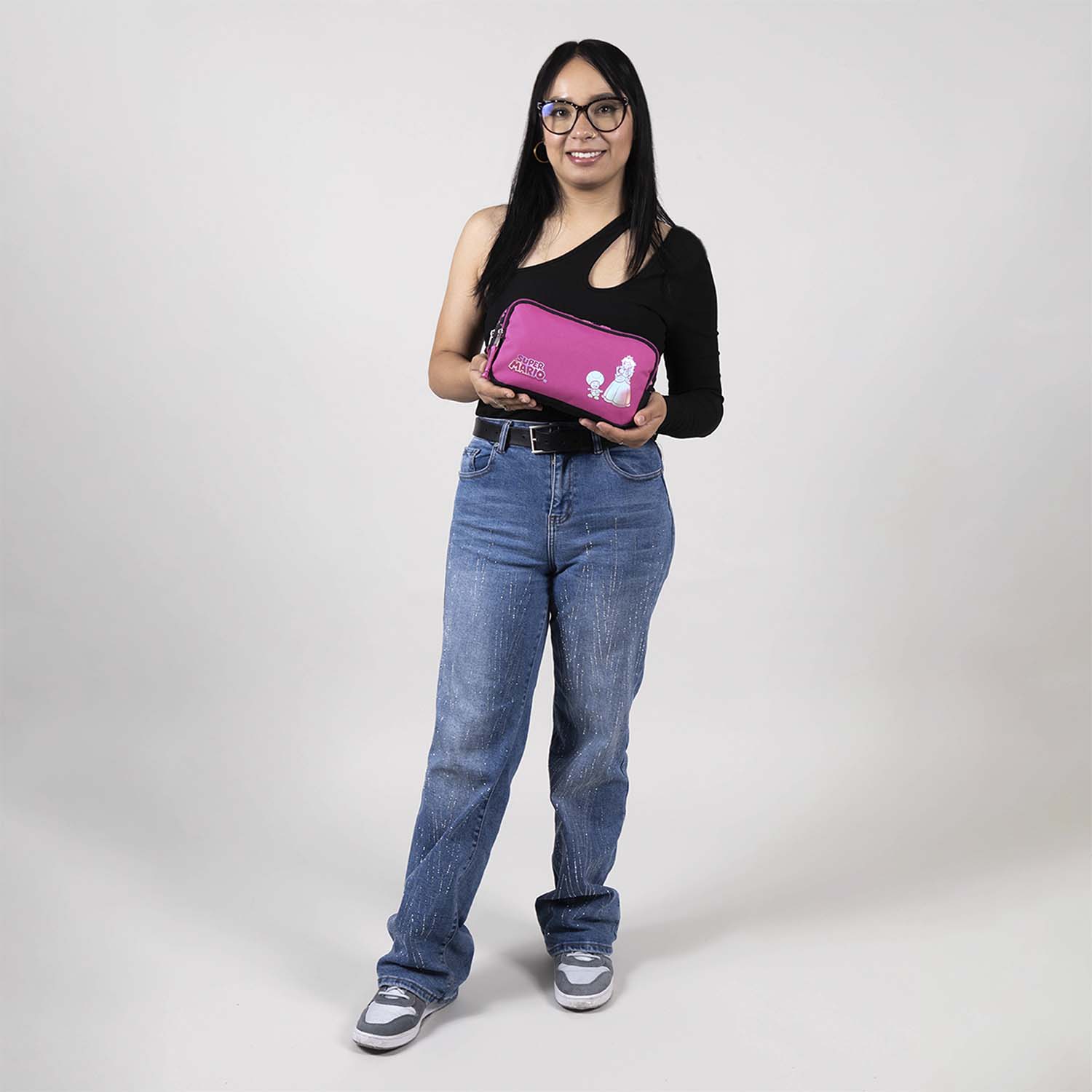 Lapicera escolar Mario Bros by Chenson fucsia con doble compartimento - vista 2