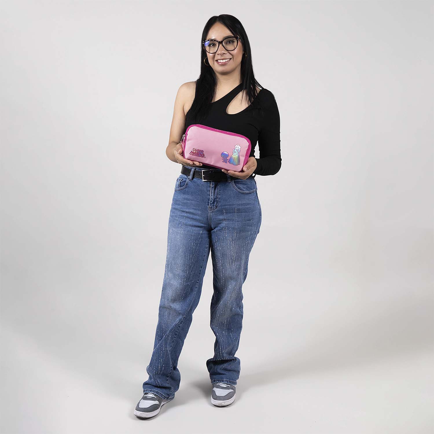 Lapicera escolar Mario Bros by Chenson rosa con doble compartimento - vista 2