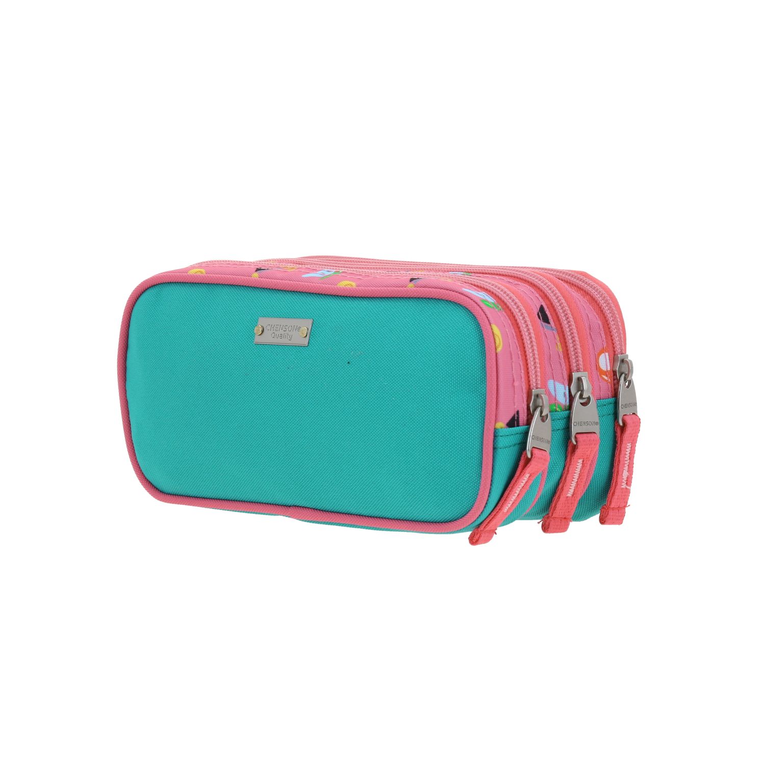 Lapicera escolar Mario Bros by Chenson rosa con triple compartimento 5