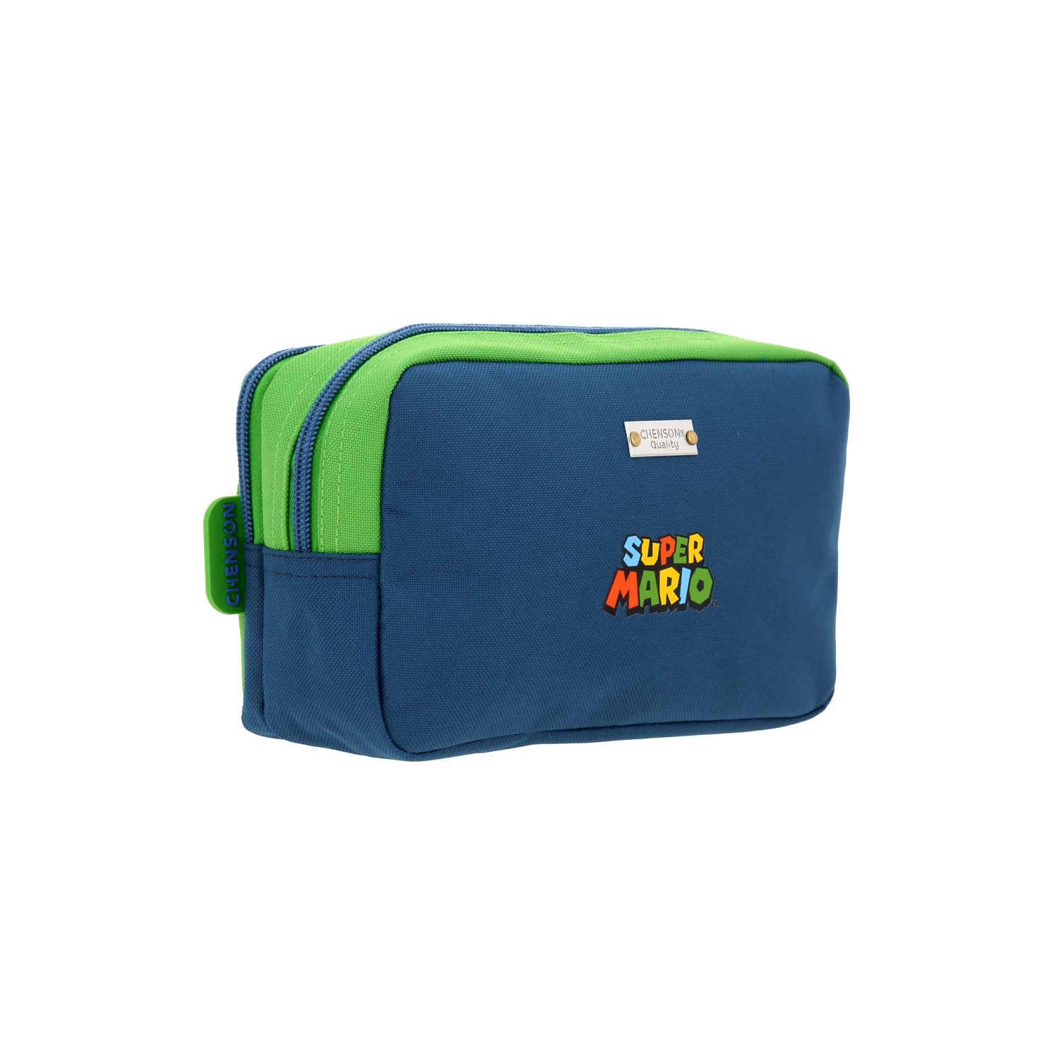 Lapicera escolar Mario Bros by Chenson verde con doble compartimento 3