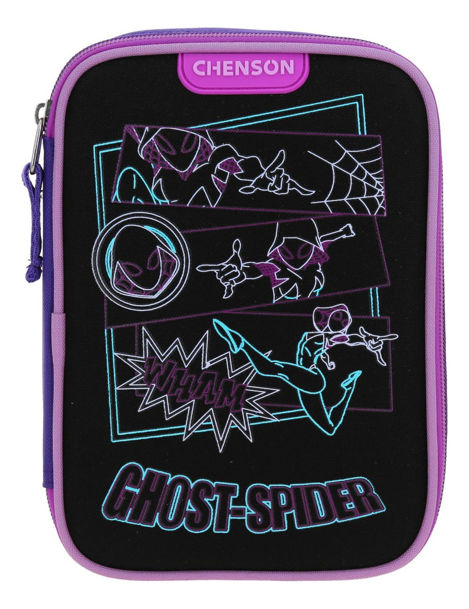 Lapicera Escolar Miles Morales Estacy Mm70312-3 Color Negro