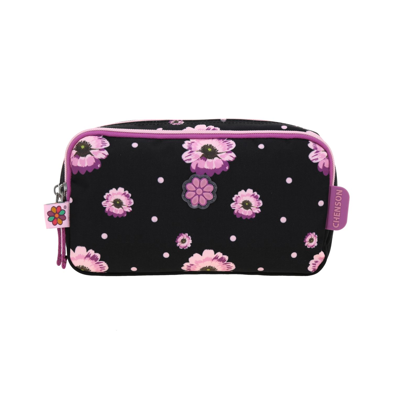 Lapicera escolar para niña Happy Girl by Chenson en color negro – Doble compartimento