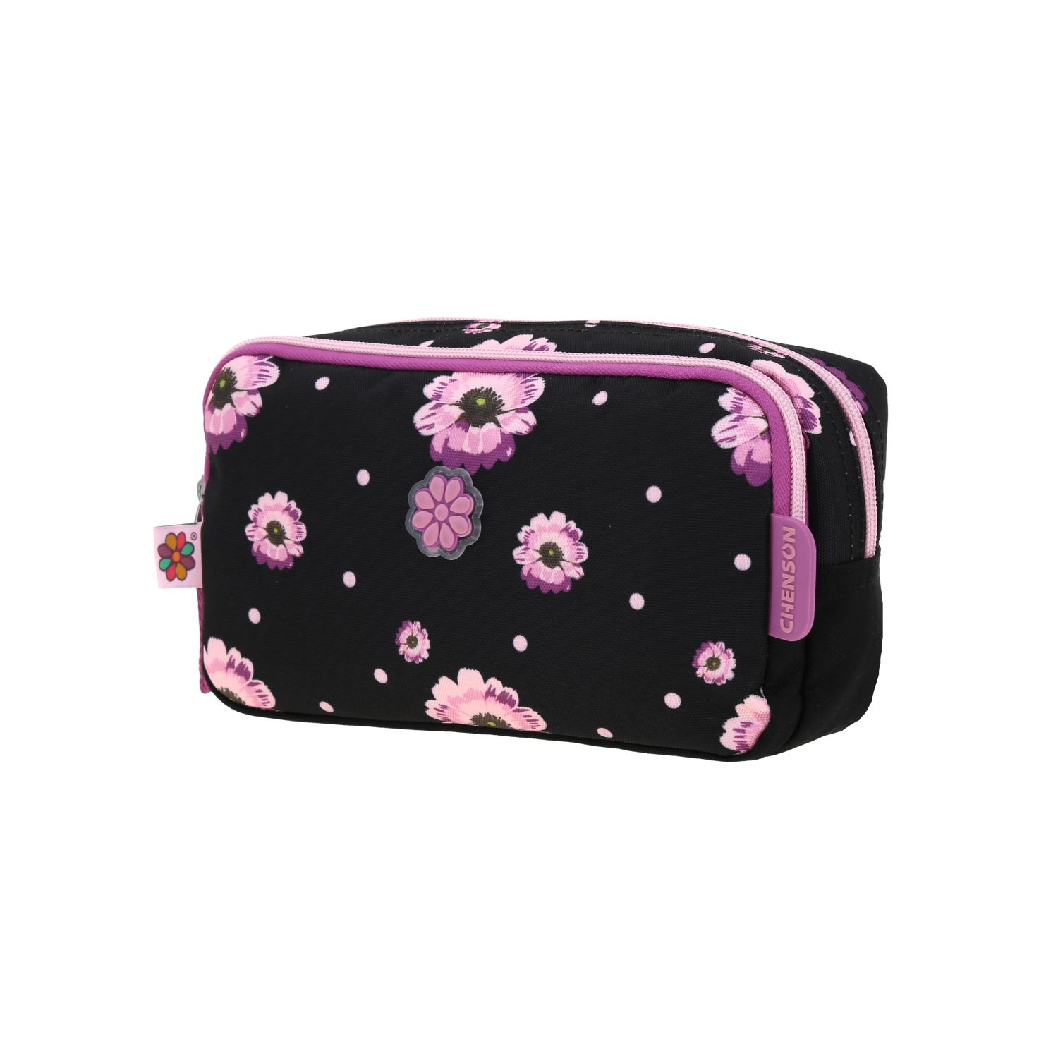 Lapicera escolar para niña Happy Girl by Chenson en color negro – Doble compartimento 2