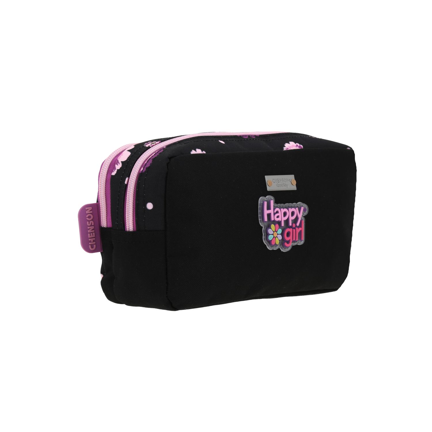 Lapicera escolar para niña Happy Girl by Chenson en color negro – Doble compartimento 3