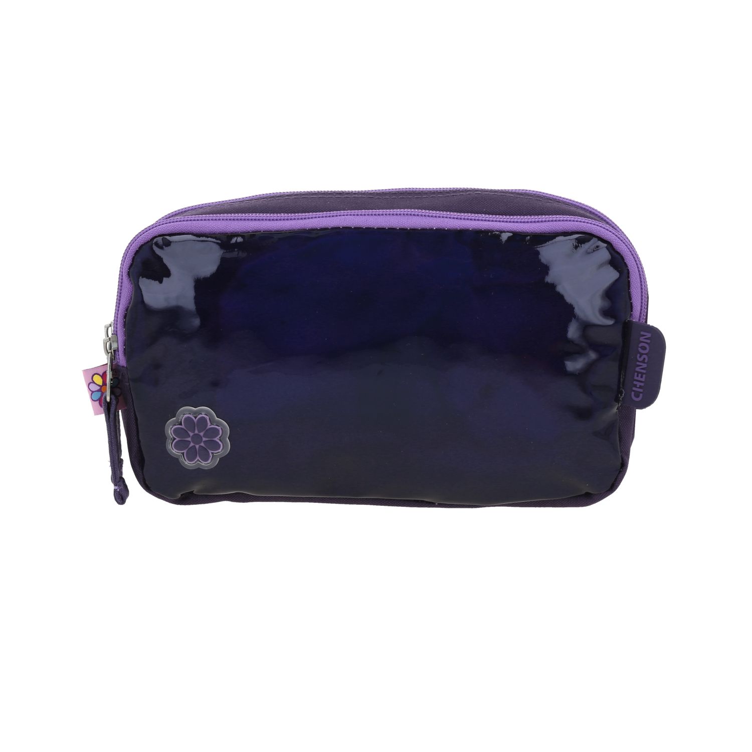 Lapicera escolar para niña Happy Girl uva con doble compartimento